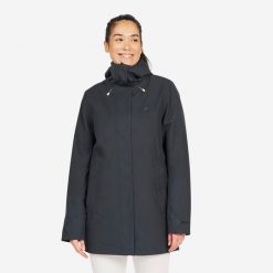 Ciepła parka przeciwdeszczowa damska Tribord Sailing 500. Brązowe parki damskie TRIBORD, m, bez wzorów, z materiału, bez kaptura. W wyprzedaży za 279.99 zł.
