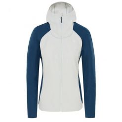 Kurtka Softshell Damska - Invene Softshell Jacket - Szary - Niebieski. Białe kurtki sportowe damskie TNF, bez wzorów, z softshellu, bez ramiączek, bez kaptura, trekkingowe. Za 480.70 zł.