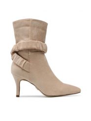 DeeZee Botki WYL3038-1 Beżowy. Brązowe botki damskie DeeZee, bez wzorów, z materiału, bez obcasa, na szpilce, bez zapięcia. Za 119.99 zł.