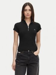 Calvin Klein Jeans T-Shirt LV047G240G Czarny Slim Fit. Czarne t-shirty damskie Calvin Klein Jeans, m, bez wzorów, z bawełny, bez kołnierzyka, bez ramiączek. Za 209.99 zł.