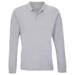Koszulka Polo Z Długim Rękawem Dla Dorosłych Unisex Planet. Szare bluzki damskie SOL'S, s, bez wzorów, casualowe, bez kołnierzyka, bez ramiączek. Za 105.99 zł.