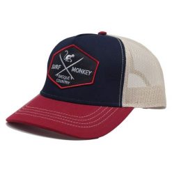 Czapka Trucker - 5 Paneli / Jeden rozmiar (Granatowy/Beżowy). Niebieskie czapki damskie SURF MONKEY, bez wzorów, sportowe. Za 159.95 zł.