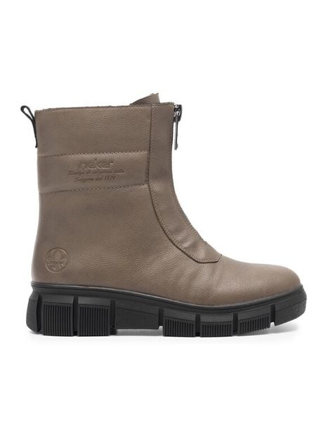 Rieker Botki X3452-24 Beżowy. Brązowe botki damskie Rieker, bez wzorów, z syntetyku, bez obcasa, na płaskiej podeszwie, bez zapięcia. Za 233.99 zł.