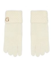 Guess Rękawiczki AW5649 WOL02 Kremowy. Białe rękawiczki damskie Guess, z aplikacjami, z dzianiny. Za 194.99 zł.