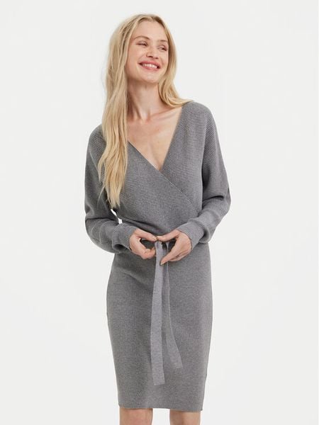 Vero Moda Sukienka dzianinowa 10269251 Szary Regular Fit. Szare sukienki damskie Vero Moda, s, bez wzorów, z dzianiny, bez kołnierzyka, bez ramiączek. Za 159.99 zł.