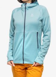 Bluza trekkingowa damska Haglofs Skuta Hood. Niebieskie bluzy damskie Haglöfs, m, bez wzorów, z materiału, sportowe, bez ramiączek, z kapturem. Za 493.99 zł.
