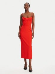 Bardot Sukienka koktajlowa Martini 58535DB Czerwony Slim Fit. Czerwone sukienki damskie Bardot, bez wzorów, z syntetyku, wizytowe, bez kołnierzyka, bez ramiączek. Za 309.99 zł.