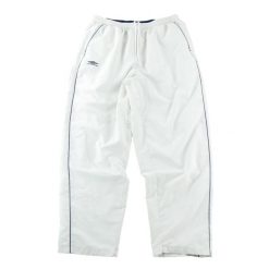 Męskie białe spodnie do biegania z epoki. Białe spodnie sportowe męskie Umbro, l, bez wzorów, do biegania. Za 85.16 zł.