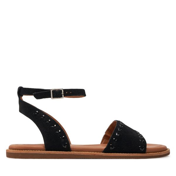 Sandały Clarks. Czarne sandały damskie Clarks, bez wzorów, bez obcasa, na płaskiej podeszwie, bez zapięcia. Za 239.99 zł.