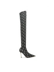 Elisabetta Franchi Kozaki SA-33L-36E2 Czarny. Czarne kozaki damskie Elisabetta Franchi, bez wzorów, z materiału, bez obcasa, na szpilce, bez zapięcia. Za 6,869.00 zł.