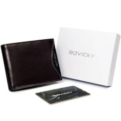 Portfel męski brązowy Rovicky 1567-03-BOR-1393 BRO. Brązowe portfele męskie ROVICKY, bez wzorów, ze skóry. Za 61.99 zł.