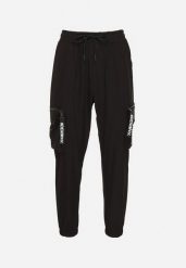 Czarne Spodnie Dresowe w Stylu Cargo Efalitha. Czarne spodnie sportowe męskie Born2be, l, bez wzorów, z dresówki. Za 64.99 zł.