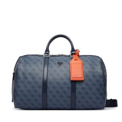 Torba weekendowa Guess. Niebieskie torby podróżne damskie Guess, z aplikacjami. Za 634.99 zł.