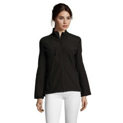 Kurtka Damska Roxy Soft Shell. Czarne kurtki sportowe damskie SOL'S, m, bez wzorów, bez ramiączek, bez kaptura, trekkingowe. Za 217.99 zł.