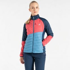 Kurtka hybrydowa damska Lexan. Brązowe kurtki sportowe damskie Dare 2B, bez wzorów, z softshellu, bez ramiączek, bez kaptura, trekkingowe. Za 189.99 zł.