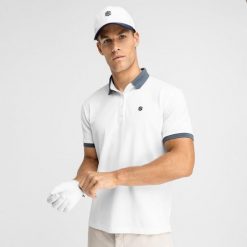 Koszulka polo golf męska Ppique Pinehurst. Białe swetry męskie SIROKO, m, bez wzorów, prążkowane, sportowe, bez kołnierzyka, bez ramiączek. Za 211.00 zł.