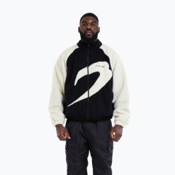 Kurtka męska BOXRAW Walker Sherpa. Czarne kurtki męskie BOXRAW, m, bez wzorów, z materiału, eleganckie, bez kaptura. Za 689.99 zł.