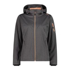 Damska kurtka turystyczna z kapturem CMP. Brązowe kurtki sportowe damskie CMP, m, bez wzorów, z softshellu, bez ramiączek, z kapturem, trekkingowe. Za 349.40 zł.