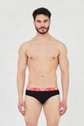 EMPORIO ARMANI Slipy czarne 3-pack. Czarne slipki męskie Emporio Armani, m, bez wzorów, z bawełny. W wyprzedaży za 188.99 zł.