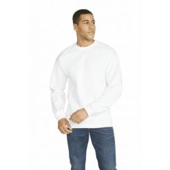 Bluza z okrągłym dekoltem Gildan Midweight Softstyle. Białe bluzy damskie GILDAN, xl, bez wzorów, z bawełny, klasyczne, bez ramiączek, bez kaptura. Za 125.00 zł.