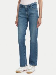 Guess Jeans Jeansy W6YA98 D1149 Niebieski Straight Leg. Niebieskie jeansy damskie Guess Jeans, z aplikacjami, z bawełny. Za 439.99 zł.