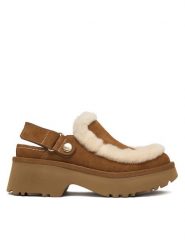 Ugg Klapki W Esmee Clog 1173331 Brązowy. Brązowe klapki damskie UGG, bez wzorów, ze skóry, bez obcasa, bez zapięcia. Za 759.99 zł.