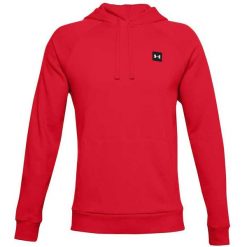Bluza treningowa treningowa męska Under Armour Rival Fleece Hoodie. Czerwone bluzy męskie Under Armour, m, bez wzorów, sportowe, bez ramiączek, z kapturem. Za 195.00 zł.