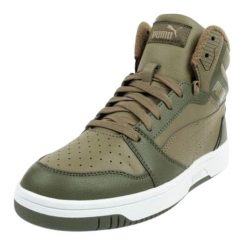 Buty Za Kostkę Ze Skóry Ekologicznej Womens/Ladies Rebound V6. Zielone obuwie trekkingowe damskie Puma, ze skóry ekologicznej, za kostkę, bez zapięcia. Za 328.99 zł.