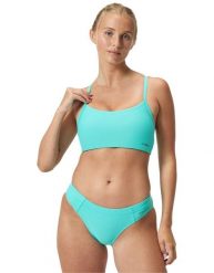 Góra od stroju kąpielowego damski dwuczęściowy Speedo Solid Racerback. Niebieskie stroje kąpielowe damskie Speedo, m, bez wzorów, z materiału. Za 261.98 zł.