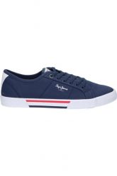 Trampki męskie sportowe Pepe Jeans BRADY MEN BASIC. Białe trampki męskie Pepe Jeans, bez wzorów, z gumy, biznesowe, bez zapięcia. Za 198.00 zł.
