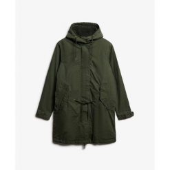Parka dla kobiet Superdry Military Bord. Zielone parki damskie Superdry, na zimę, bez wzorów, bez kaptura. Za 774.15 zł.