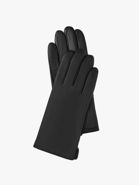 Klasyczne skórzane rękawiczki damskie. Czarne rękawiczki damskie Ryłko, bez wzorów, z poliesteru. Za 129.99 zł.