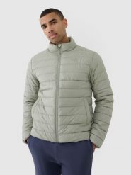 4F Kurtka puchowa z wypełnieniem syntetycznym męska - oliwkowa/khaki XL. Brązowe kurtki męskie 4F, m, bez wzorów, z dzianiny, klasyczne, bez kaptura. W wyprzedaży za 139.99 zł.