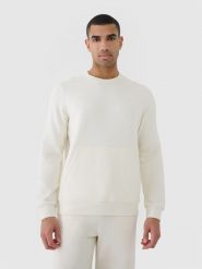 4F Bluza dresowa nierozpinana bez kaptura męska - beżowa XXL. Brązowe bluzy sportowe męskie 4F, m, bez wzorów, z bawełny, bez kaptura. W wyprzedaży za 99.99 zł.