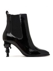 KARL LAGERFELD Botki Nft Heel KL39146 Czarny. Czarne botki damskie KARL LAGERFELD, bez wzorów, ze skóry, bez obcasa, na szpilce, bez zapięcia. Za 1,054.00 zł.