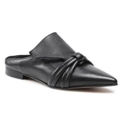 Klapki Eva Longoria. Czarne klapki damskie Eva Longoria, bez wzorów, bez obcasa, bez zapięcia. Za 449.99 zł.