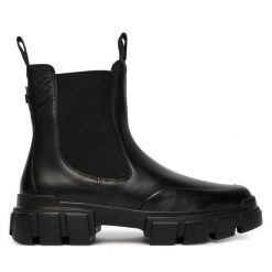 Sztyblety HÖGL. Czarne botki damskie HÖGL, bez wzorów, bez obcasa, na płaskiej podeszwie, bez zapięcia. Za 679.99 zł.