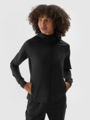 4F Bluza treningowa slim szybkoschnąca damska - czarna XL. Czarne bluzy damskie 4F, xl, bez wzorów, z dzianiny, sportowe, bez ramiączek, z kapturem. Za 199.99 zł.