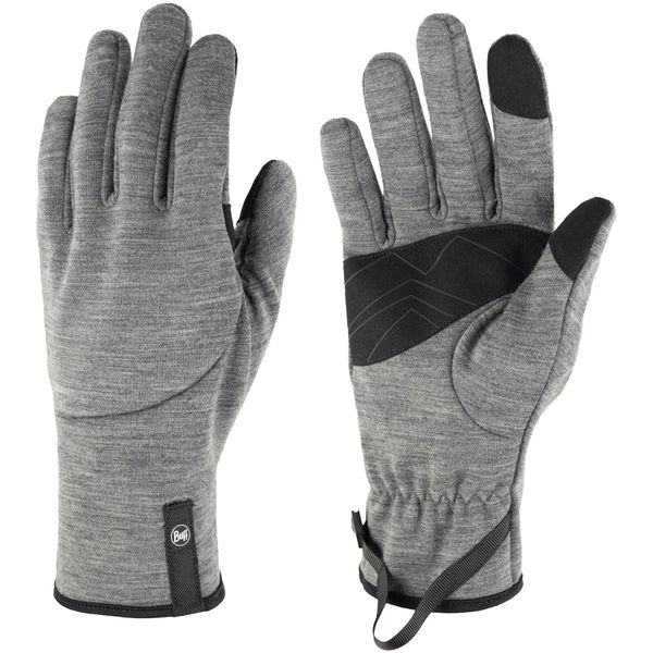 Rękawiczki merino fleece. Szare rękawiczki męskie Buff, bez wzorów, z elastanu. Za 187.99 zł.