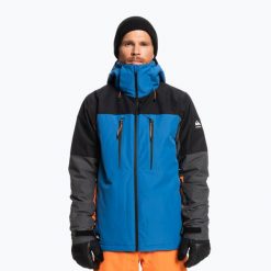 Kurtka snowboardowa męska Quiksilver Mission Plus. Czarne kurtki sportowe męskie Quiksilver, na zimę, m, bez wzorów, bez kaptura, narciarskie. Za 619.99 zł.