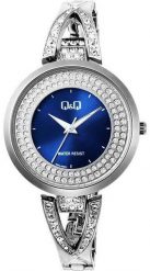 Zegarek damski QQ F03A-003P CYRKONIE srebrny. Szare zegarki damskie Q&Q, srebrne. Za 189.00 zł.