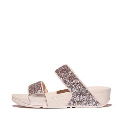Klapki damskie FitFlop Lulu Multi-Tonal Glitter. Czerwone klapki damskie FIT FLOP, bez wzorów, z gumy, klasyczne, bez obcasa, bez zapięcia. Za 421.00 zł.