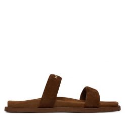 Klapki Inuikii. Brązowe klapki damskie Inuikii, bez wzorów, bez obcasa, bez zapięcia. Za 839.99 zł.