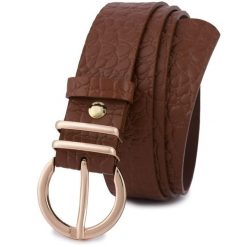 Pasek skórzany BELTIMORE r.105-120 cm E58 brązowy. Brązowe paski damskie bez wzorów. Za 41.90 zł.