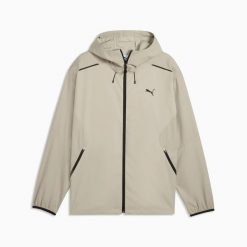 Kurtka z kapturem męska Puma PUMATECH RELAXED WOVEN beżowa 63441961 r M. Brązowe kurtki sportowe męskie Puma, l, bez wzorów, z kapturem. Za 287.43 zł.
