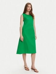 Selmark Sukienka letnia BL495 Zielony Regular Fit. Zielone sukienki damskie Selmark, na lato, m, bez wzorów, z bawełny, bez kołnierzyka, bez ramiączek. Za 139.99 zł.