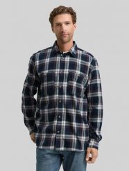 Męska Koszula Tom Tailor Comfort Checked Shirt Navy Multicolor Check 1047337 38516. Niebieskie koszule męskie Tom Tailor, l, bez wzorów, bez kołnierzyka, bez ramiączek. Za 119.99 zł.