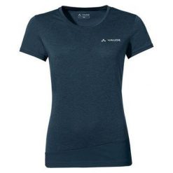 Koszulka szybkoschnąca damska Vaude Sveit Shirt. Niebieskie bluzki damskie Vaude, bez wzorów, sportowe, bez kołnierzyka, bez ramiączek. Za 156.99 zł.