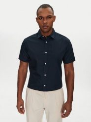 Jack & Jones Koszula Joe 12195062 Granatowy Slim Fit. Niebieskie koszule męskie Jack & Jones, l, bez wzorów, z bawełny, bez kołnierzyka, bez ramiączek. Za 69.99 zł.