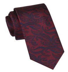 Modny Męski Krawat - Alties - Bordowy, Duży Wzór Florystyczny. Czerwone krawaty i muchy Alties, bez wzorów, z tkaniny, eleganckie. Za 49.00 zł.